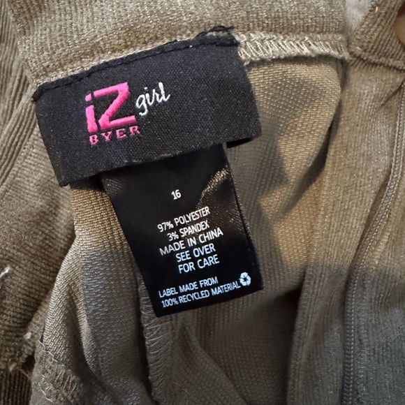 Iz Byer Kids Green Cargo Pants - Picture 2 of 2